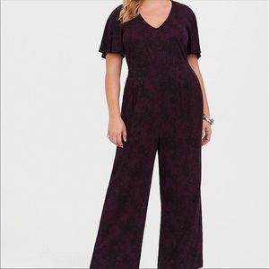 Purple Floral Wide Leg Jumpsuit TORRID SIZE 2